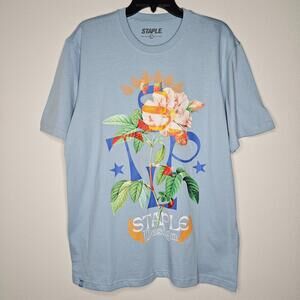 NWT Staple Men's Blue/Floral Shirt Size M